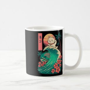 Caneca De Café Gato Surfando Japonês _1
