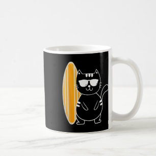 Caneca De Café Gato Surfista - Pranchas de Surf Praia Ondas do Oc