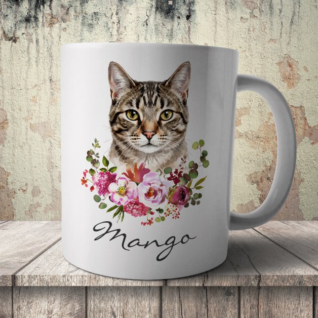Caneca De Café Gato Tabby Aquarela (Criador carregado)