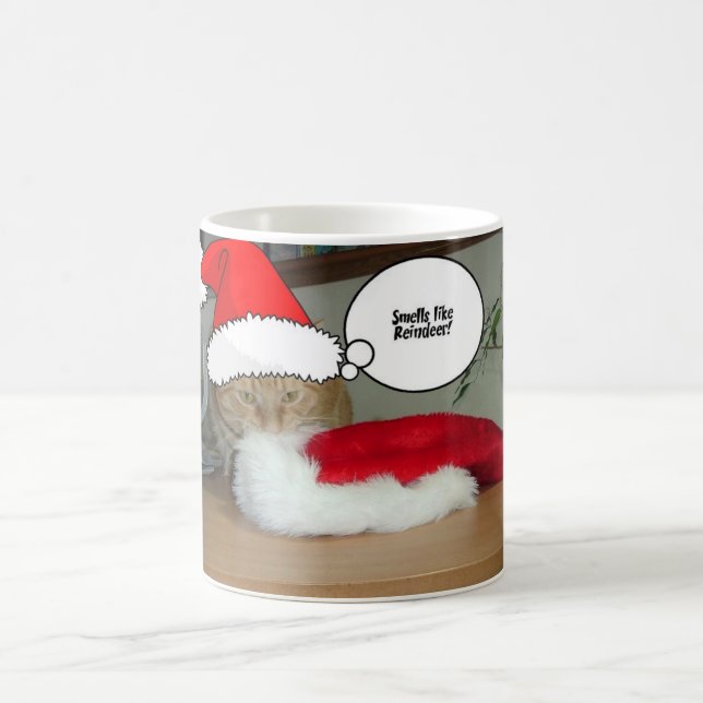 Caneca De Café Gato Tabby Laranja de Natal (Centro)