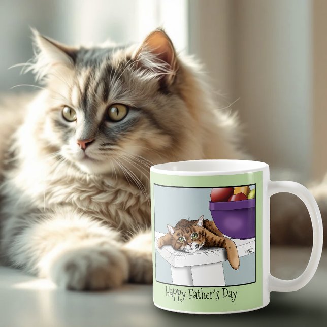 Caneca De Café Gato Tabby Laranja dia de os pais (Criador carregado)