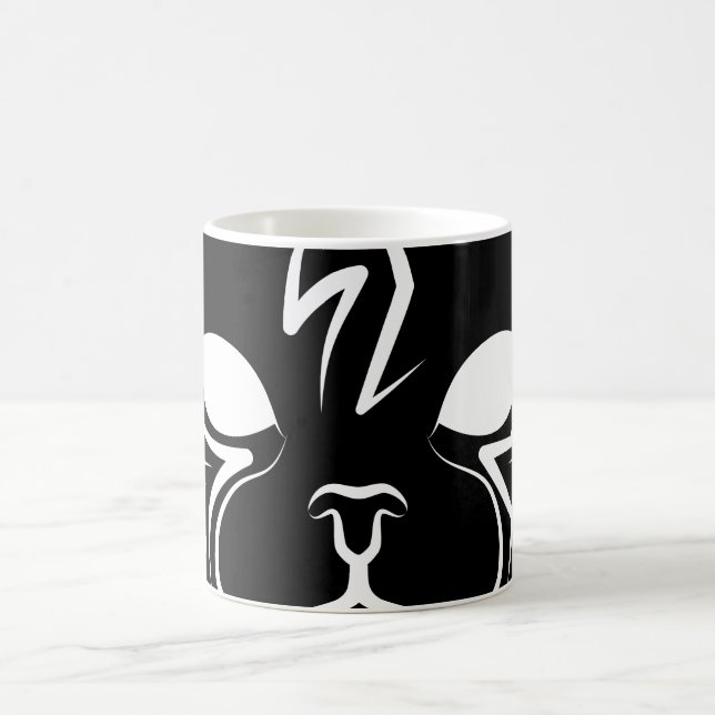 Caneca De Café Gato Tribal Negro e Branco (Centro)