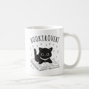 Caneca De Café Gato-troverte com livro e estrelas