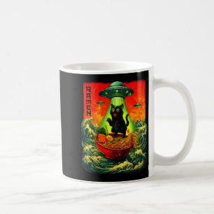 Caneca De Café Gato Ufo Ramen Alien Arte Japonês Retro Presentes