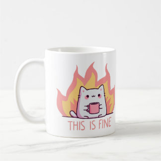 Caneca De Café Gato Um Fogo Isso Está Bem