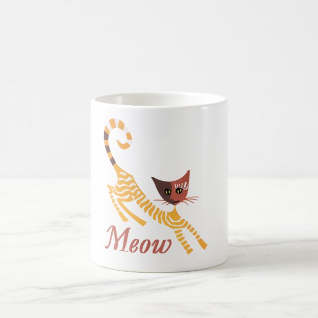 Caneca De Café Gato vermelho engraçado (Centro)