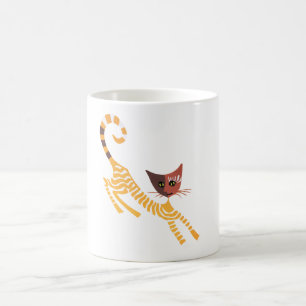Caneca De Café Gato vermelho engraçado