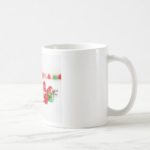 Caneca De Café Gato vestindo Enfeites de natal de chapéu vermelho