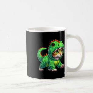 Caneca De Café Gato Vestindo Fantasia de Dinossauro Halloween Cos