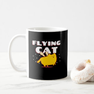 Caneca De Café Gato Voador Fofo Kawaii Gato Alado