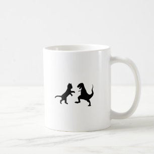 Caneca De Café gato vs t-rex