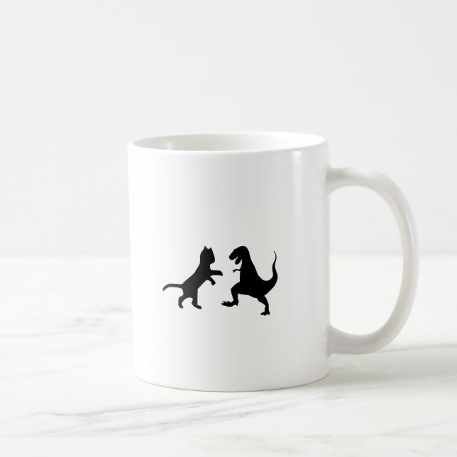 Caneca De Café gato vs t-rex (Direita)