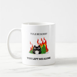 Caneca De Café Gato-Yule Engraçado Seja Desculpado de Natal