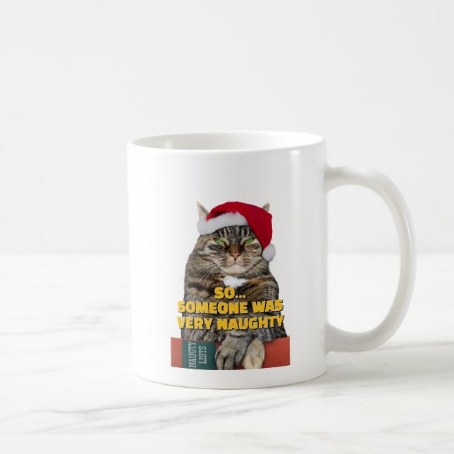 Caneca De Café Gato zangado engraçado de Natal  (Direita)