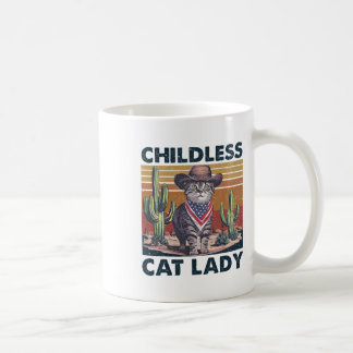 Caneca De Café Gatona De Gato Sem Fios De Cowboy Para A Eleição D