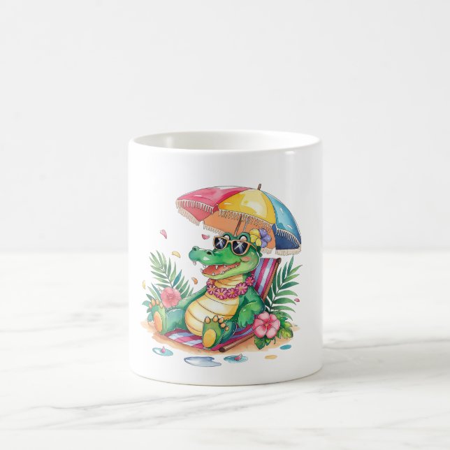 Caneca De Café Gator de relaxamento tropical de frio (Centro)