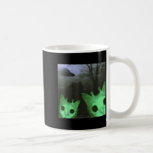 Caneca De Café Gatos Alienígenas Ovni Fofos Gatos Assustadores Me