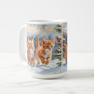 Caneca De Café Gatos Angorás Fofos no Natal