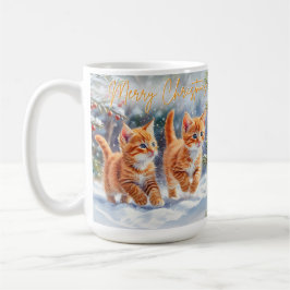 Caneca De Café Gatos Angorás Fofos no Natal