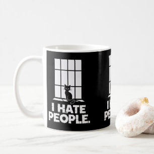 Caneca De Café Gatos Anti-Sociais Grumpy Adoram Gato Engraçado Mã