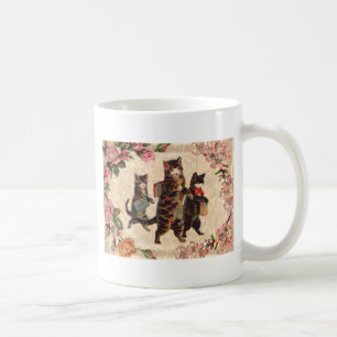 Caneca De Café Gatos Antigos Indo para a Escola Impressão: Vitori