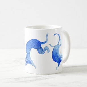 Caneca De Café Gatos Azuis MING - Aguarela Cosmo