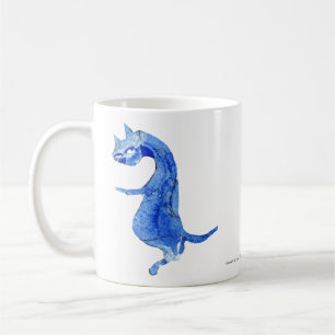 Caneca De Café Gatos Azuis MING - Aquarela Kobi