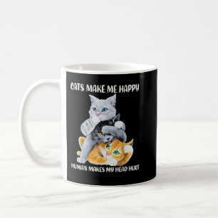 Caneca De Café Gatos Bonitos Fazem-me Humanos Felizes Fazem-Me Ma
