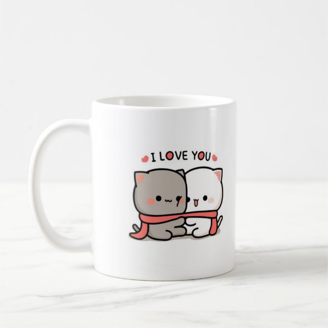 Caneca De Café gatos bonitos | Mug de café com amor (Esquerda)
