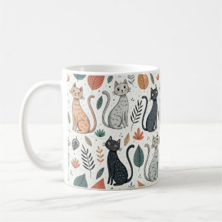 Caneca De Café Gatos Bons Boho Bons Animais Retro Mandala