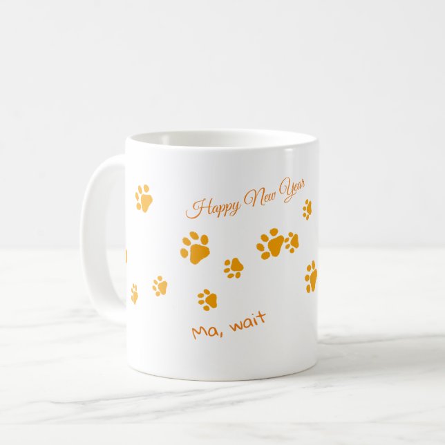 Caneca De Café Gatos Caminham Patas Laranja (Frente Esquerda)