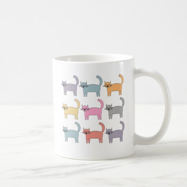 Caneca De Café Gatos coloridos (Direita)