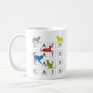 Caneca De Café Gatos Coloridos Para Proprietários De Gatos E Aman