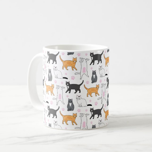 Caneca De Café Gatos Cons (Frente Esquerda)