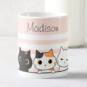 Caneca De Café Gatos Cutis Personalizados