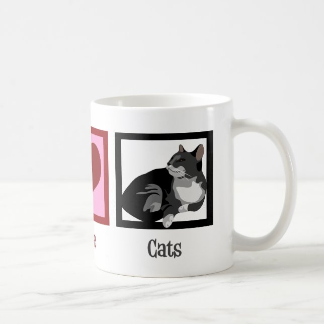 Caneca De Café Gatos de Amor pela Paz (Direita)
