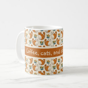 Caneca De Café Gatos de Café e Manhãs Aconchegantes Estilo de Art