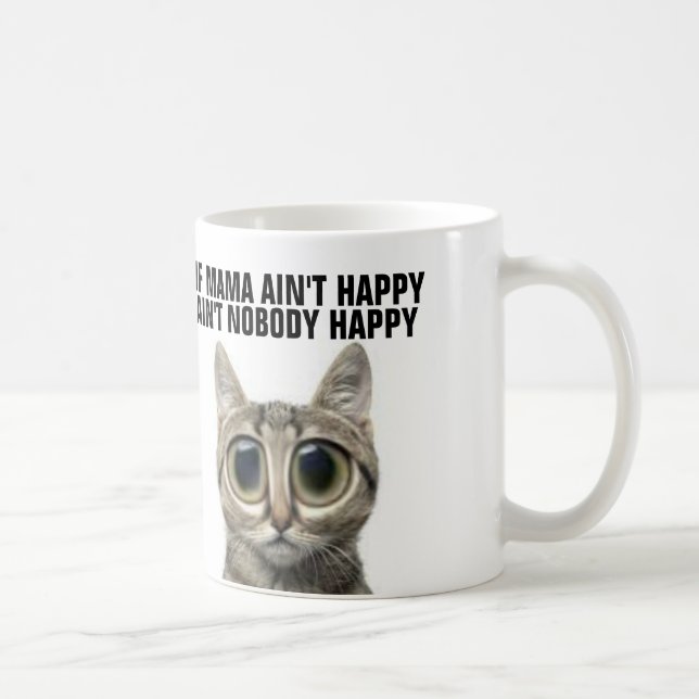 Caneca De Café Gatos de café engraçados para a mãe, mãe (Direita)
