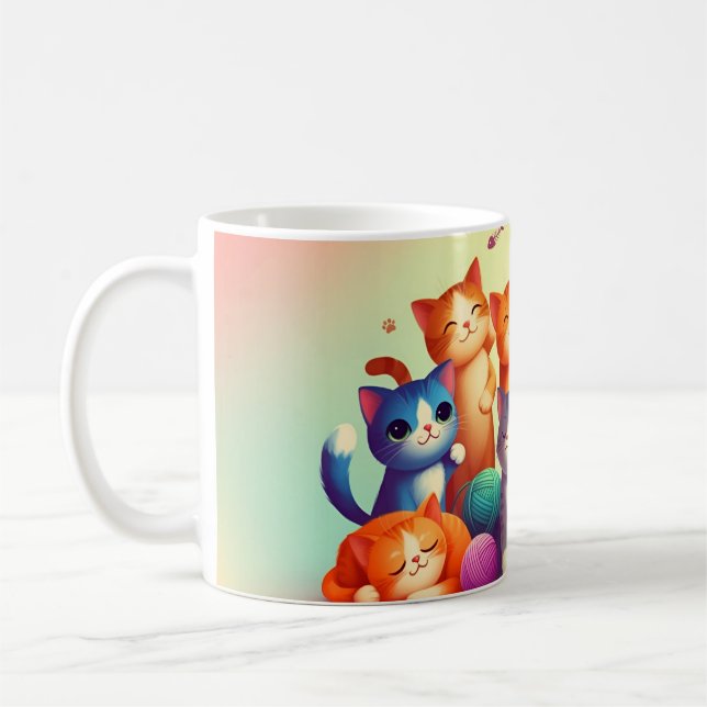 Caneca De Café Gatos de Cartoon Adoráveis (Esquerda)