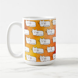 Caneca De Café Gatos de Desenho Animado Desenho Linear