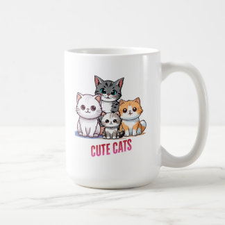 Caneca De Café Gatos de Desenho Animado Fofo Design para Amantes