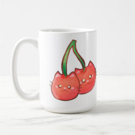 Caneca De Café Gatos De Fruta De Cereja