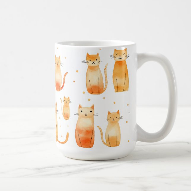 Caneca De Café Gatos De Gato Laranja (Direita)