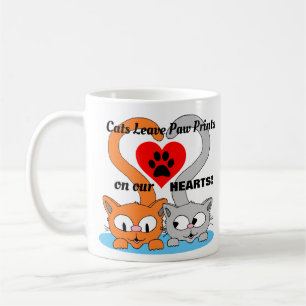 Caneca De Café Gatos deixam marcas de patas em nossos CORAÇÕES! A