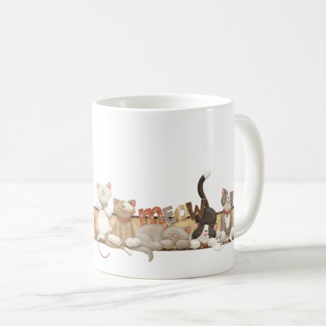 Caneca De Café Gatos dos desenhos animados (Frente Esquerda)