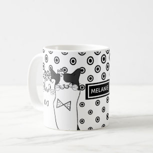 Caneca De Café Gatos Dotty bonitos no amor personalizado