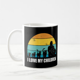 Caneca De Café Gatos e Crianças Livres Eu Amo Meus Filhos Por Cri