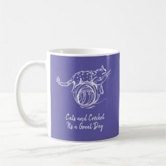 Caneca De Café Gatos e crochê é um Excelente de roxo