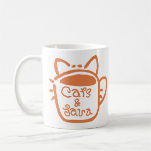 Caneca De Café Gatos e Java Laranja
