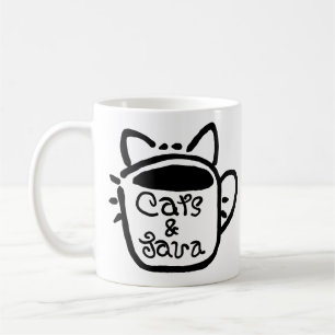 Caneca De Café Gatos e Java Preto